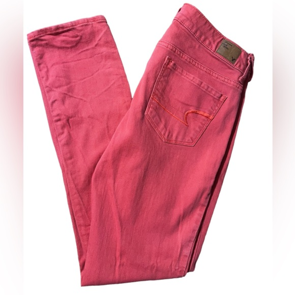 American Eagle women’s‎ coral skinny stretch jeans size 6